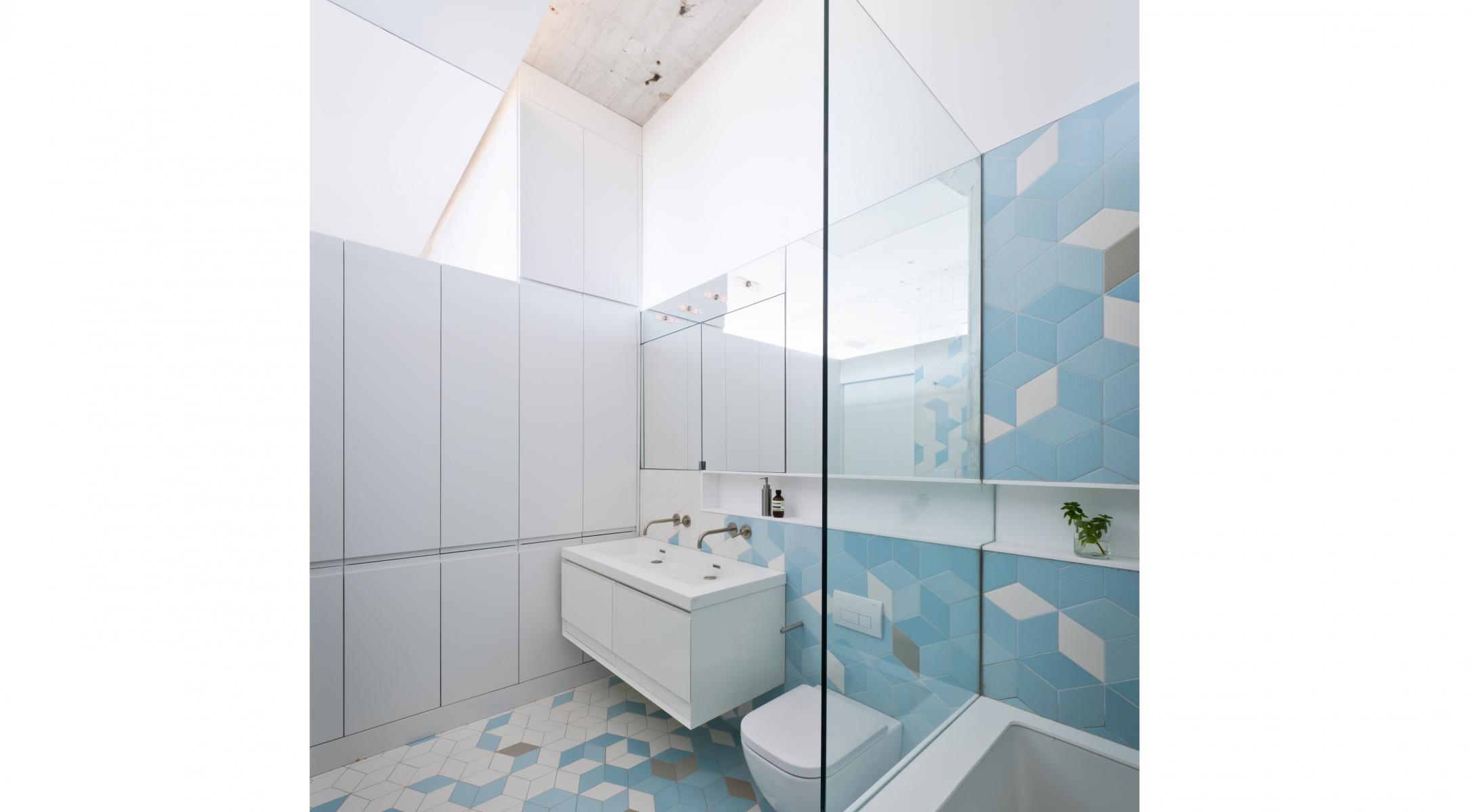 dCabinets bathroom Dunsmuir cabinets custom IKEA painted white